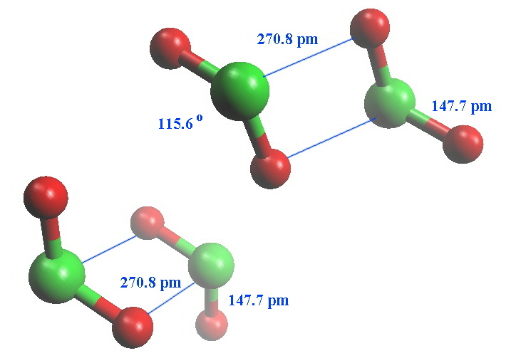 structure of dimeric ClO2